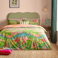 Furn Meadow Escape Reversible Duvet Cover Set | Green | Green/Pink | Super King