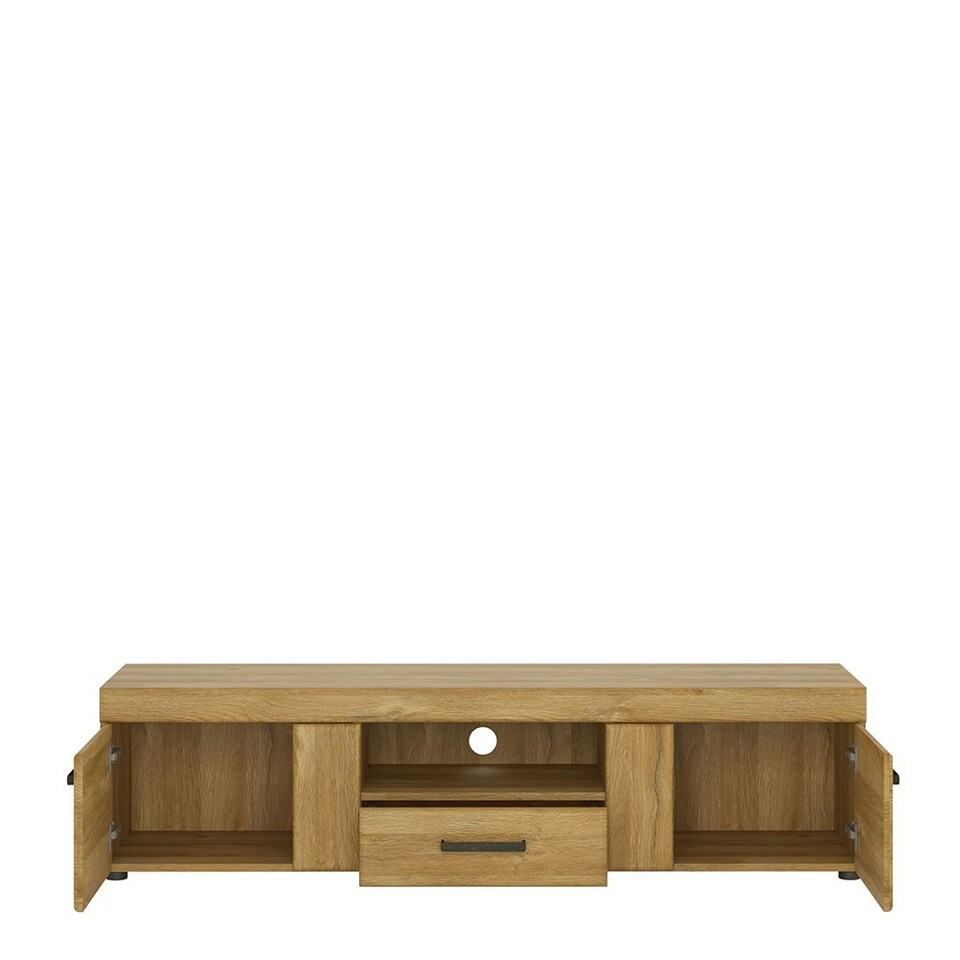 image 1 of Cortina 2 Door 1 Drawer Wide TV Cabinet in Grandson Oak