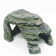 Aquarium Ornament Grey Staggered Stone Cave Ideal For Breeding