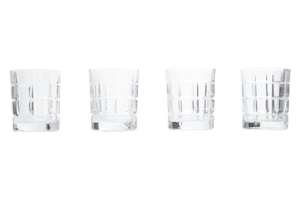 image 1 of Orsina Set of 4 Clear Drinking Glass Tumblers, Classic Crystal Whiskey Glasses with Sturdy Base, Drinking Glasses