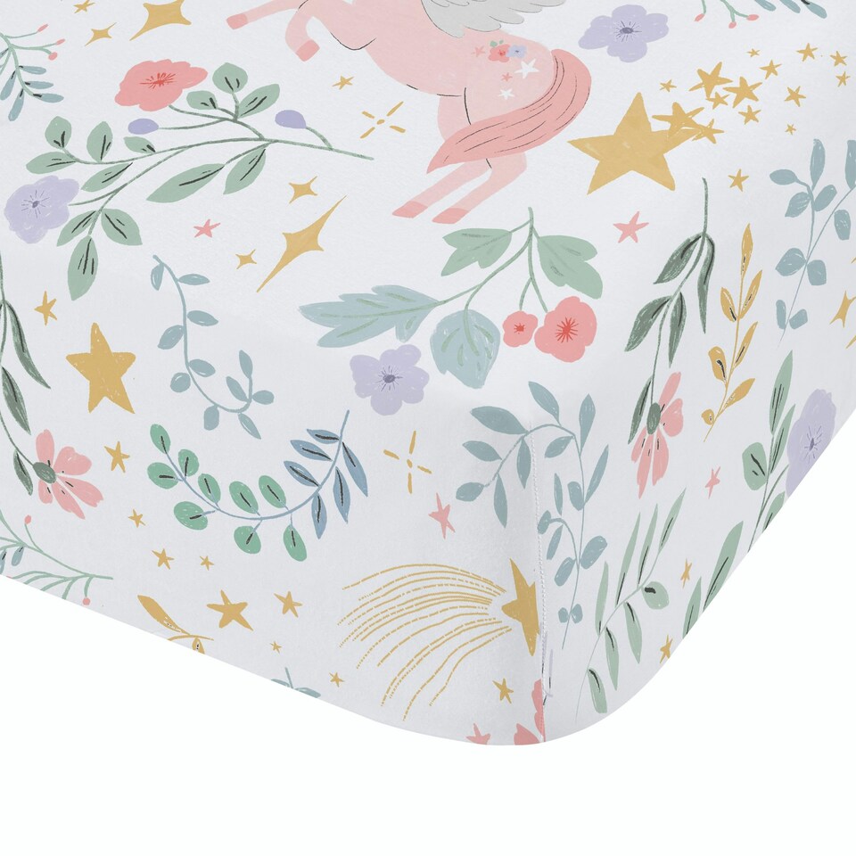 image 1 of Catherine Lansfield Fairytale Unicorn Single Fitted Sheet White
