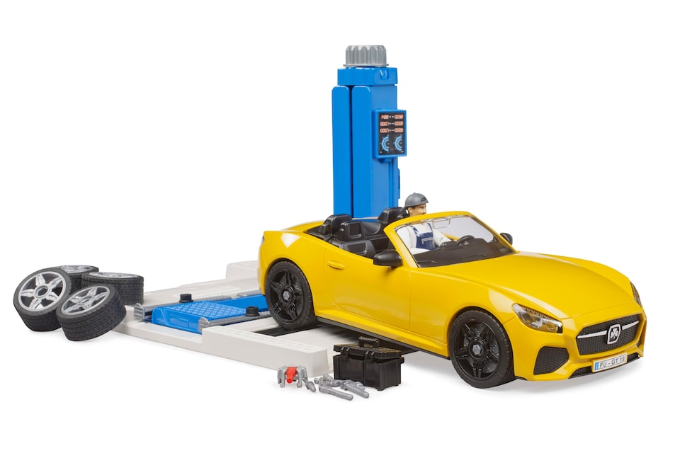 image 1 of Bruder bworld Car Service Centre BRUDER Roadster Detailed Vehicle & Playset Model