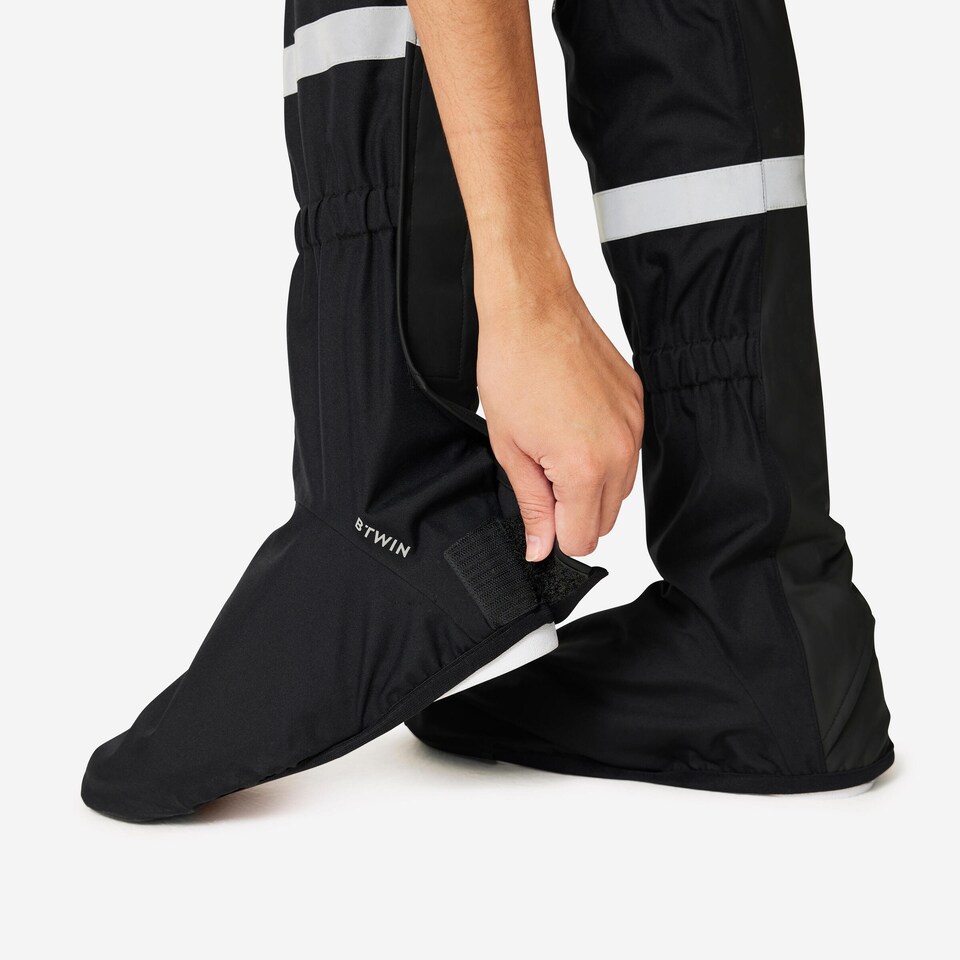 image 1 of Decathlon City Bike Waterproof High Overshoes - Black