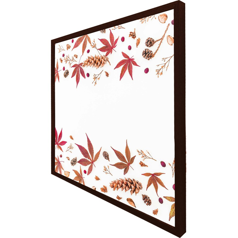 image 1 of Autumn leaves half border (Picture Frame) Brown | Oak | XS