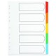 image 1 of A4 White 5-Part Multi-punched Reinforced Board Multi-Colour Blank Tabs Index