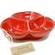 image 1 of Verano Spanish Ceramics Selena Glazed Medium Snack Trio Dish - 18cm Red Red