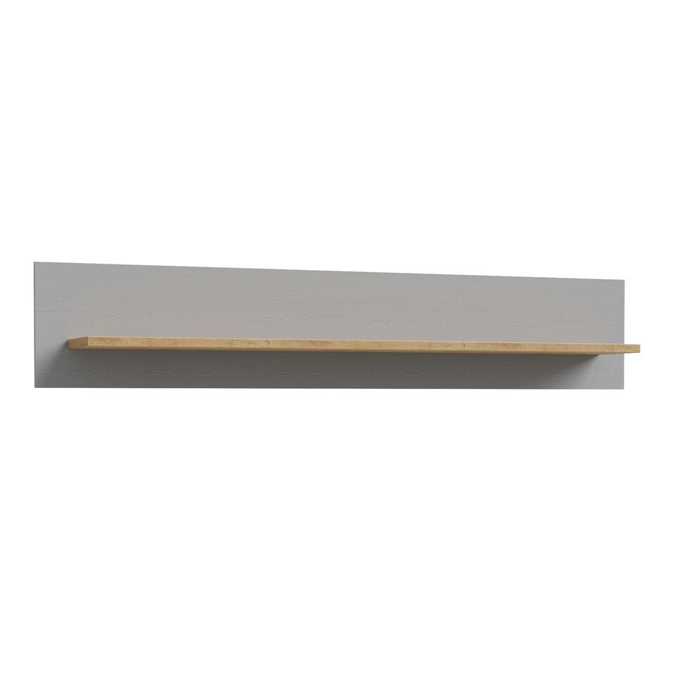 image 1 of Bohol 160cm Wall Shelf in Riviera Oak/Grey Oak
