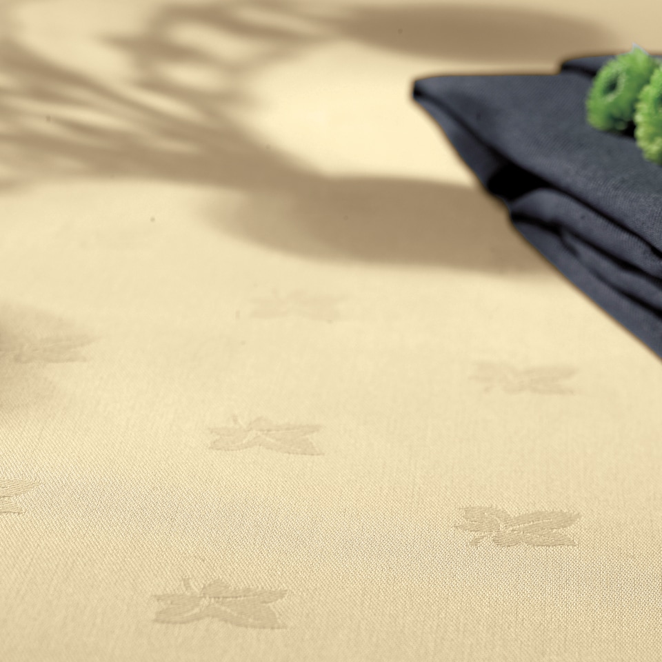 image 1 of Polyester Ivy Leaf Circular Tablecloth - Ivory - 224cm