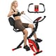 image 1 of SPORTNOW Folding Exercise Bike with Arm Bands and Hand Pulse Sensor, Red