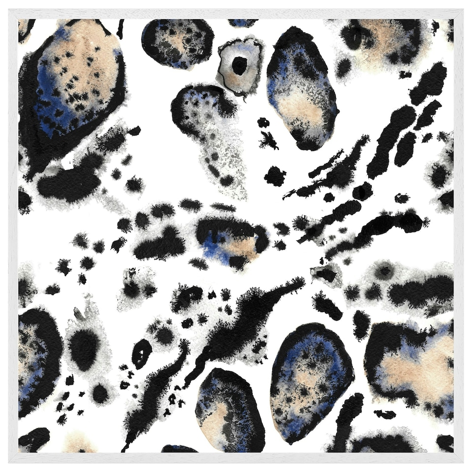 image 1 of Leopard print with blue (Picture Frame) White | XL