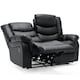 image 4 of Seattle 2 Seater Manual High Back Bonded Leather Recliner Sofa (Black)