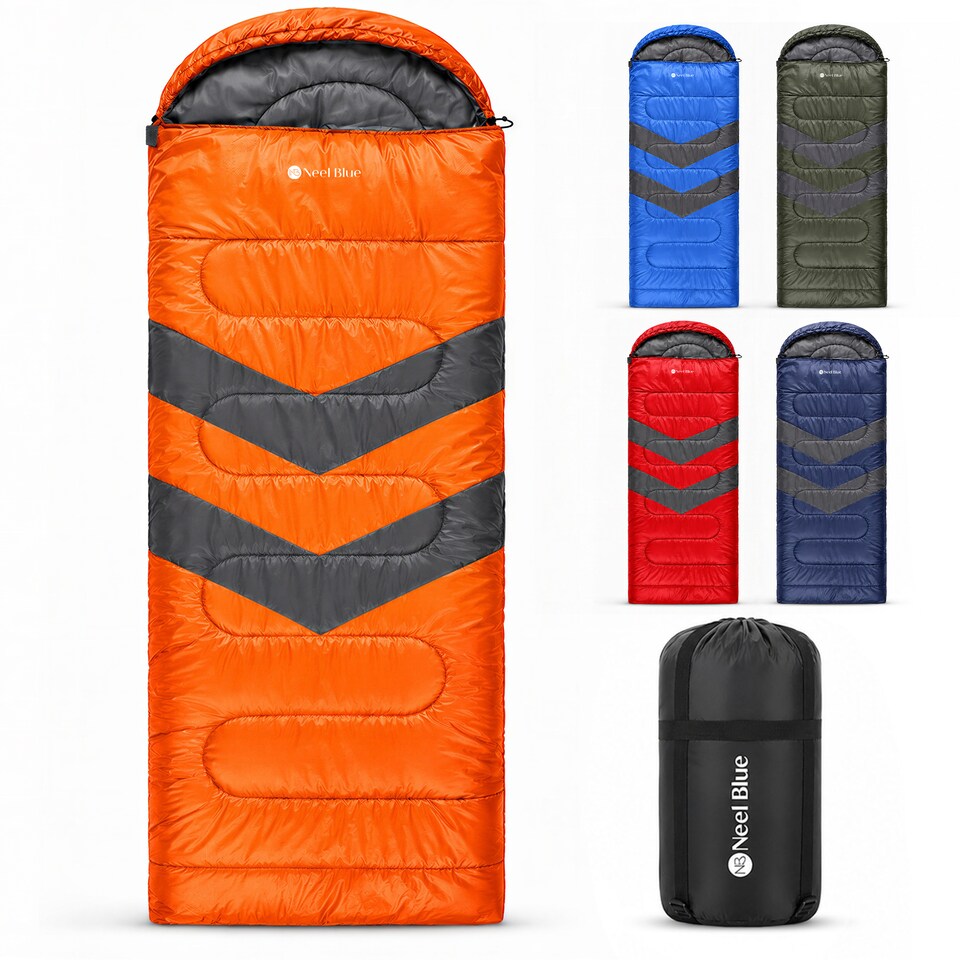 image 1 of 4 Season Waterproof Backpacking Sleeping Bag for Single Adults - 6ft