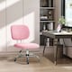 image 7 of Vinsetto Fluffy Home Office Chair with Adjustable Height, Armless, Pink