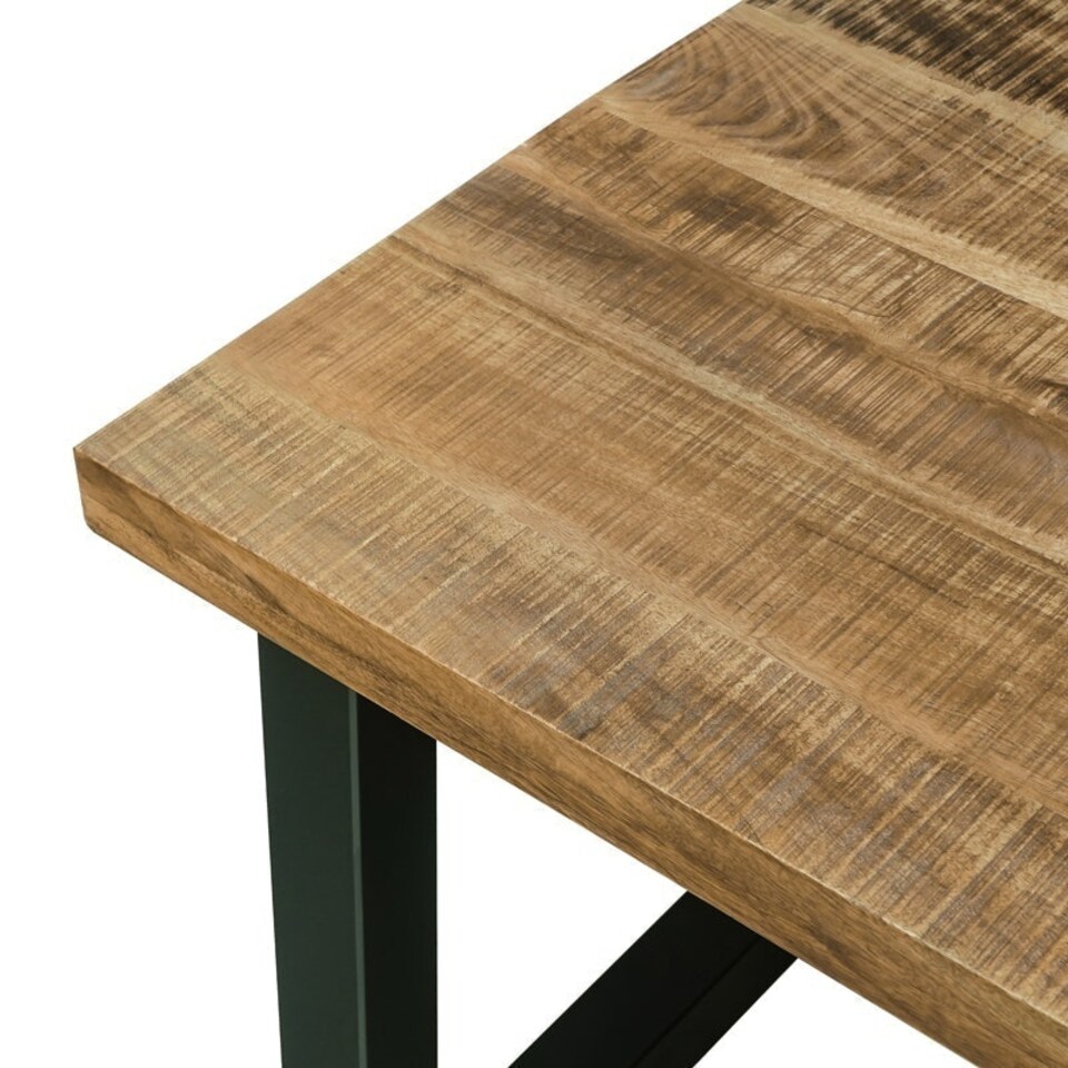 image 1 of Induse Dining Table - Mango Wood/Iron - L90 x W180 x H76 cm - Mango PP Saw Finish | Brown