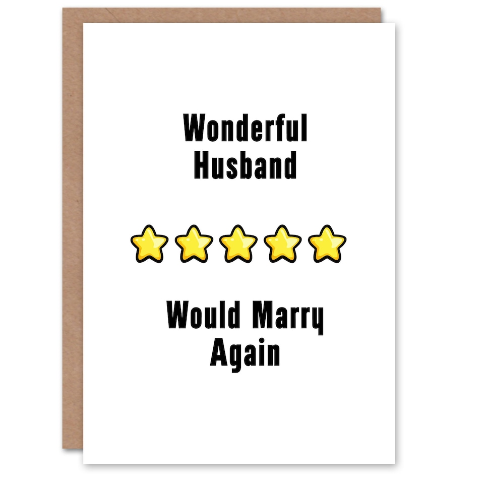 image 1 of Five Stars Wonderful Husband Would Marry Again Anniversary Card
