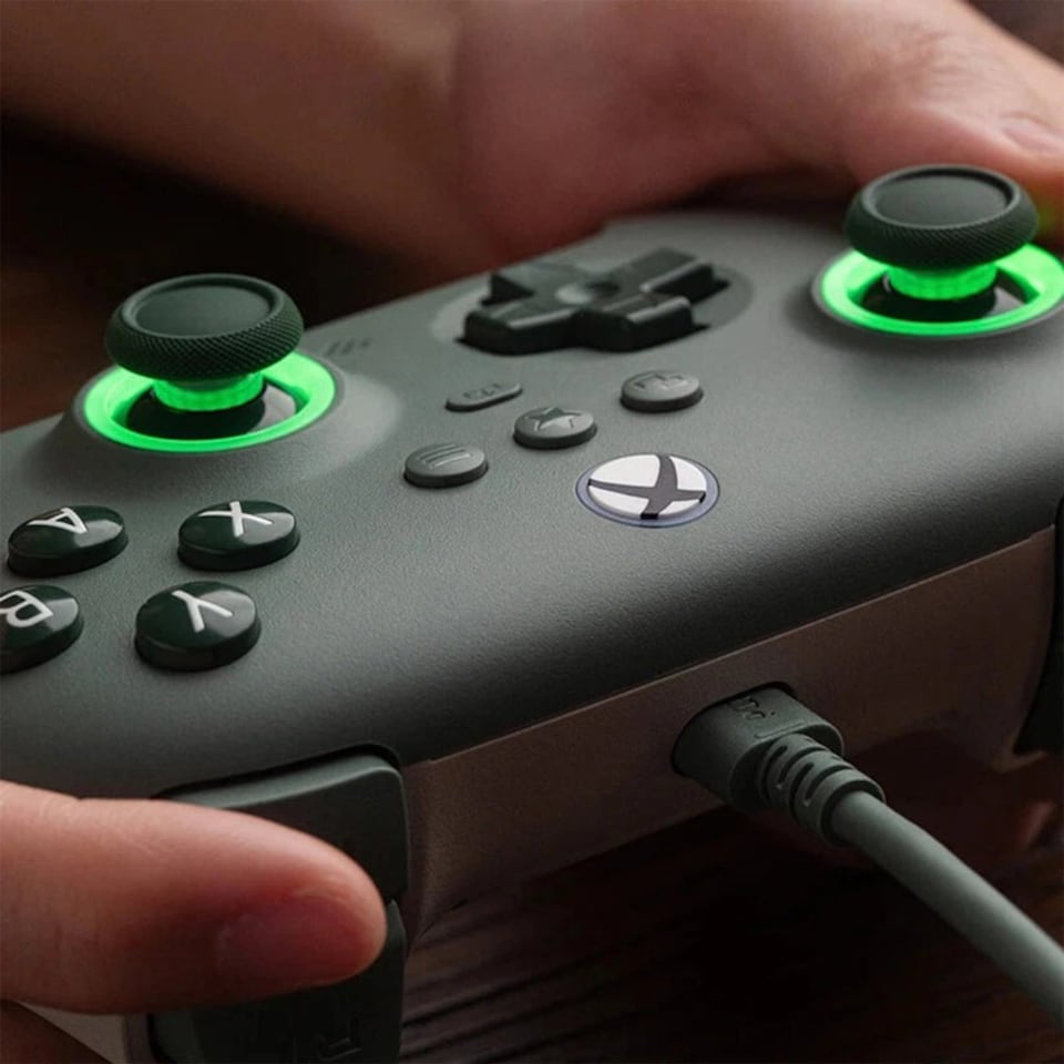 image 1 of Ultimate C Wired Controller for Xbox Series X-S and PC with RGB Fire Ring and Hall Effect Joysticks (Dark Green)
