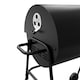 image 5 of House of Home BBQ Barrel Charcoal Grill with Lid Thermometer, Portable Trolley Smoker, Wheels