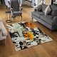 image 2 of Orange Flower Print (Rug) Orange | Small: 60x110cm