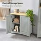 image 3 of VonHaus Shrewsbury Grey Bathroom Storage Cabinet with Wood Effect Top
