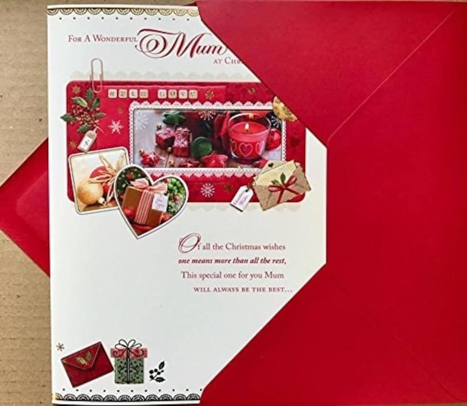 image 1 of Nice Verse Gold Foil Quality New Xmas Greeting Card - MUM AT CHRISTMAS