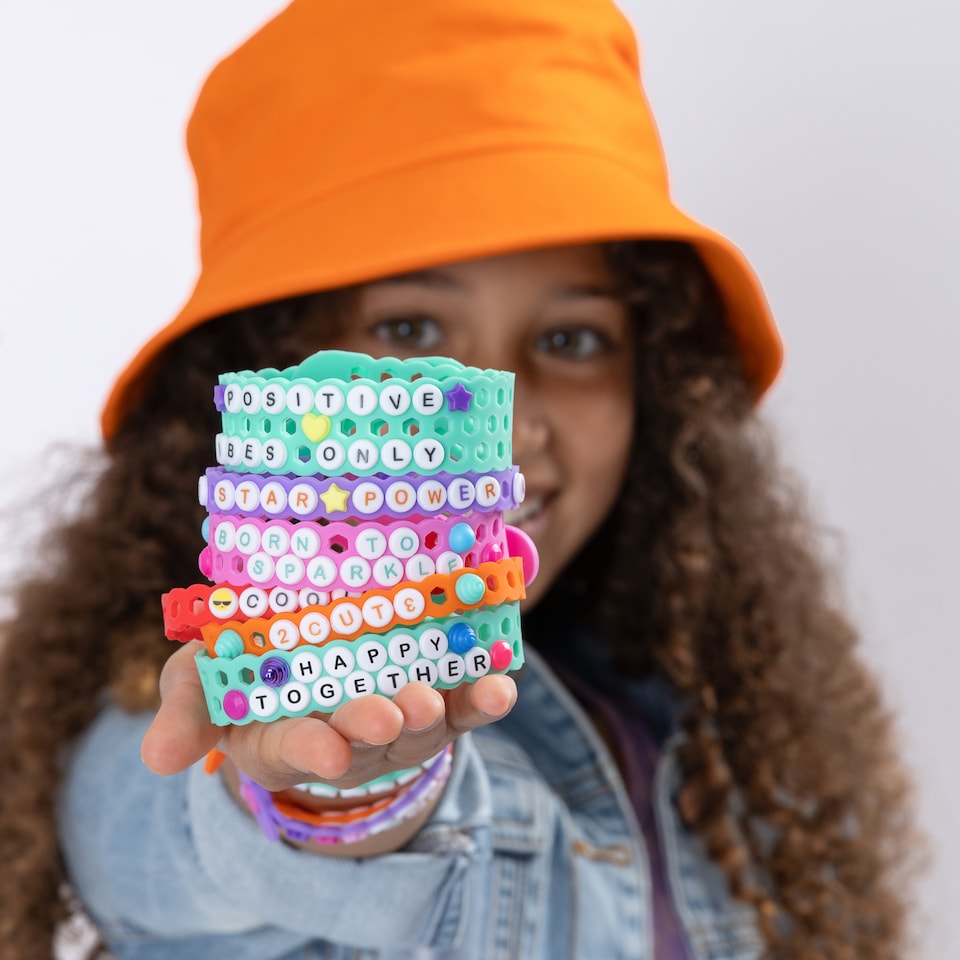 image 1 of Jelly Bands Bracelet Kit, 12 Coconut Bracelets with 200 Plus Beads, DIY Jewellery Craft for Kids and Teens, WeCool