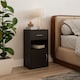 image 5 of 1-Drawer 1-Door Wooden Bedside Table | Black | Unit Colour: Black | 1