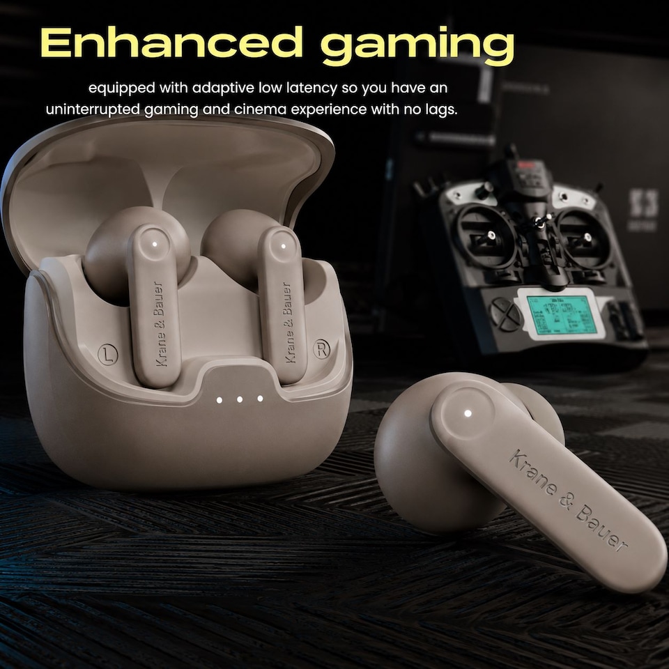 image 1 of Krane & Bauer Blizzard II Wireless In-Ear Headphones, Brown