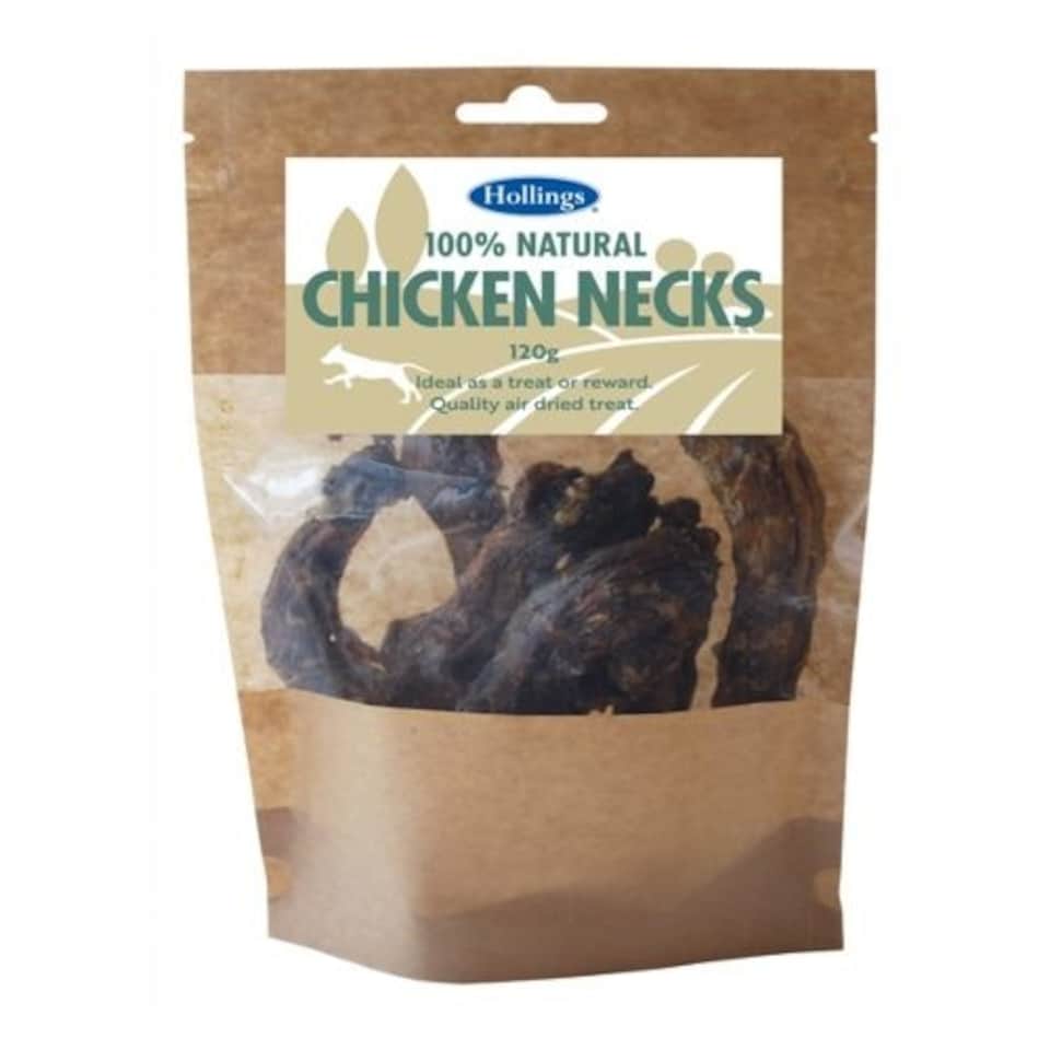 Hollings 100% Natural Chicken Necks 120g (Pack of 8)