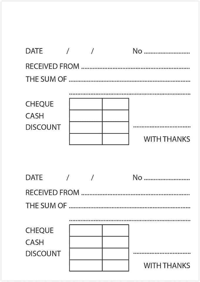 image 1 of Silvine Duplicate Cash Receipt Book Gummed 50 Sheets (230)