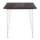 image 1 of Interiors by Premier White Metal and Elm Wood Table, Large Square Table, Outdoor Dining Table for Lawn, Patio