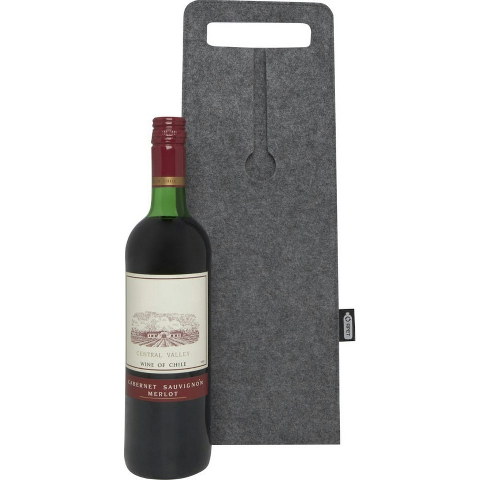 image 1 of Felta Recycled Felt 750ml Wine Bag - Medium Grey - One Size Grey