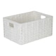 image 1 of Medium White Paper Rope Rectangular Storage Basket | White | White | M