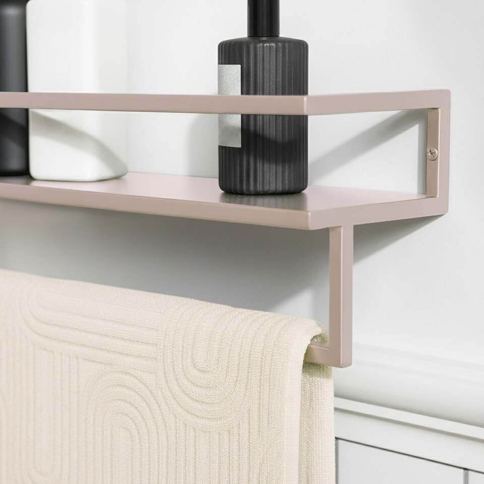 image 1 of OHS Towel Rail Bathroom Shelf Space Saving Storage Unit Wall Mounted