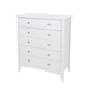 image 3 of Como 5 Drawer Chest of Drawers - Shaker Style Bedroom Storage Cabinet with Space Saving Design | White | White | 1