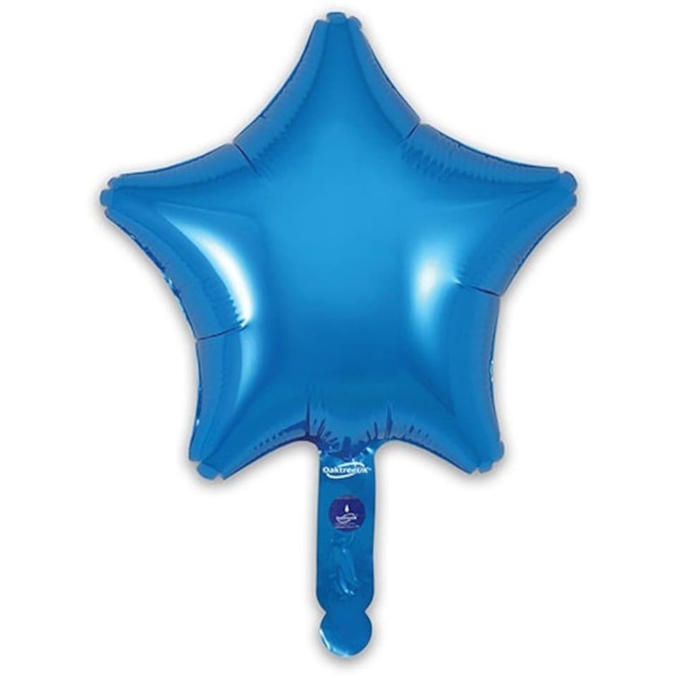 Blue Star Air Fill Foil Balloon 23cm / 9 in - Pack of 5