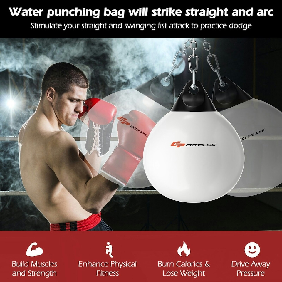 image 1 of COSTWAY 18 Inch Water Punching Bag 50 kg Heavy Bag White White
