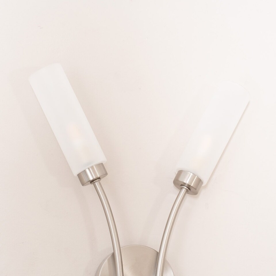 image 1 of ValueLights Maya Brushed Chrome 2 Way Curved Upright Wall Light | Silver