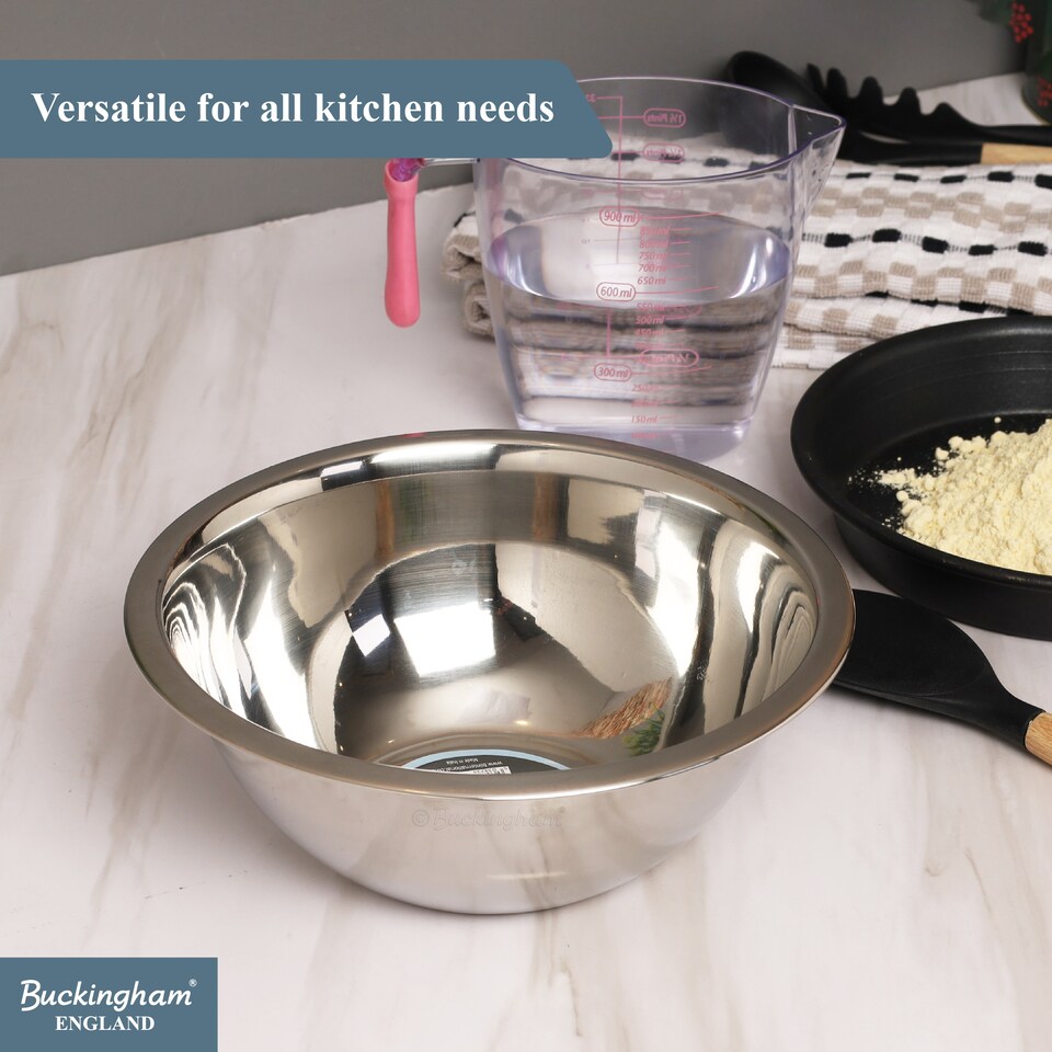 image 1 of Buckingham Premium Stainless Steel Deep Salad Mixing Bowl 24 cm , 2.3 Litre