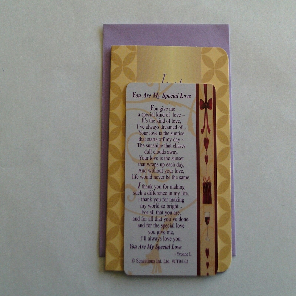 image 1 of You Are My Special Love Wallet Card (Sentimental Keepsake Wallet/Purse Card)