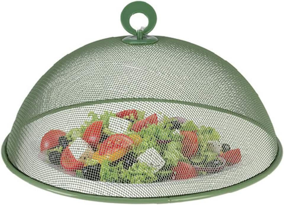 image 1 of Large Round Metal Mesh Food Cover Cake Dome Protector Outdoors Reusable Lid | Multi | Multicoloured | 2 of each colour
