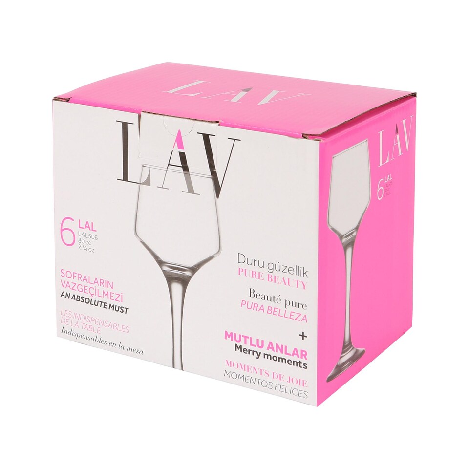 image 1 of LAV Lal Sherry Glasses - 80ml - Clear - Pack of 6