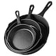 image 1 of VonShef 3Pc Cast Iron Skillet Pan Set - 6", 8", 10"