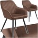 image 1 of Chair Marilyn - velvet look, quilted, continuous backrest, slim steel legs - Set of 2 Brown | Brown/Black