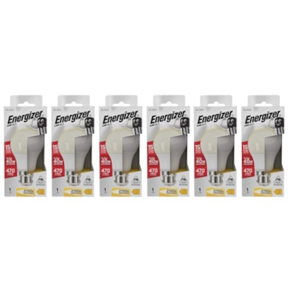 image 1 of Energizer LED GLS B22 470lm 4.2W 2700K (Warm White) Light Bulb - Pack of 6
