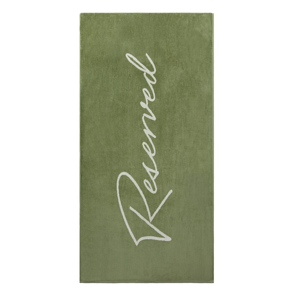 image 1 of Vinga Lounge Velour Beach Towel - Green - One Size | Green | One size