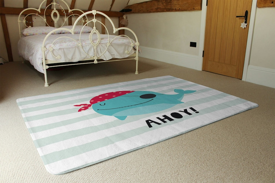 image 1 of Ahoy! Whale (Rug) | Blue | M