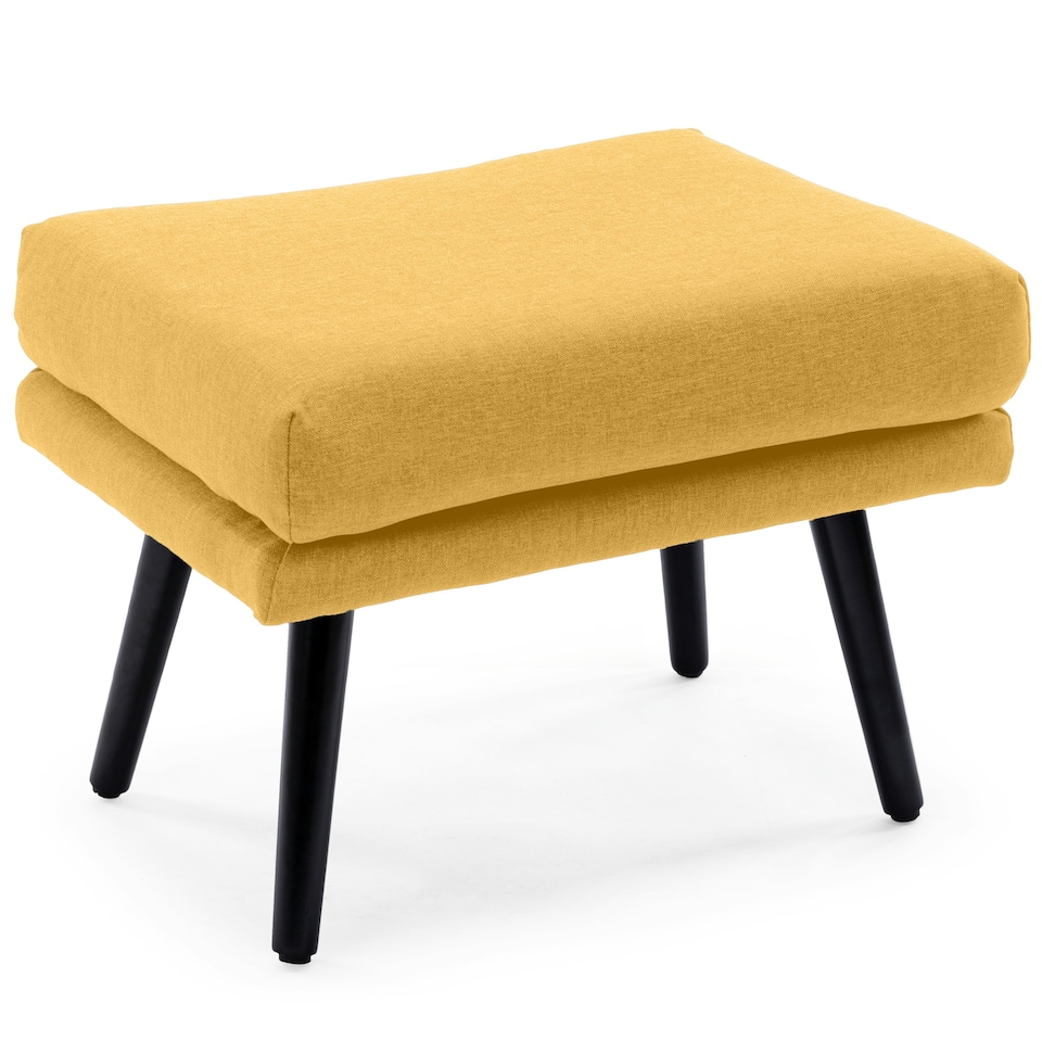 image 1 of Winslow Wing Back Fabric Occasional Button Back Modern Accent Armchair (Mustard)