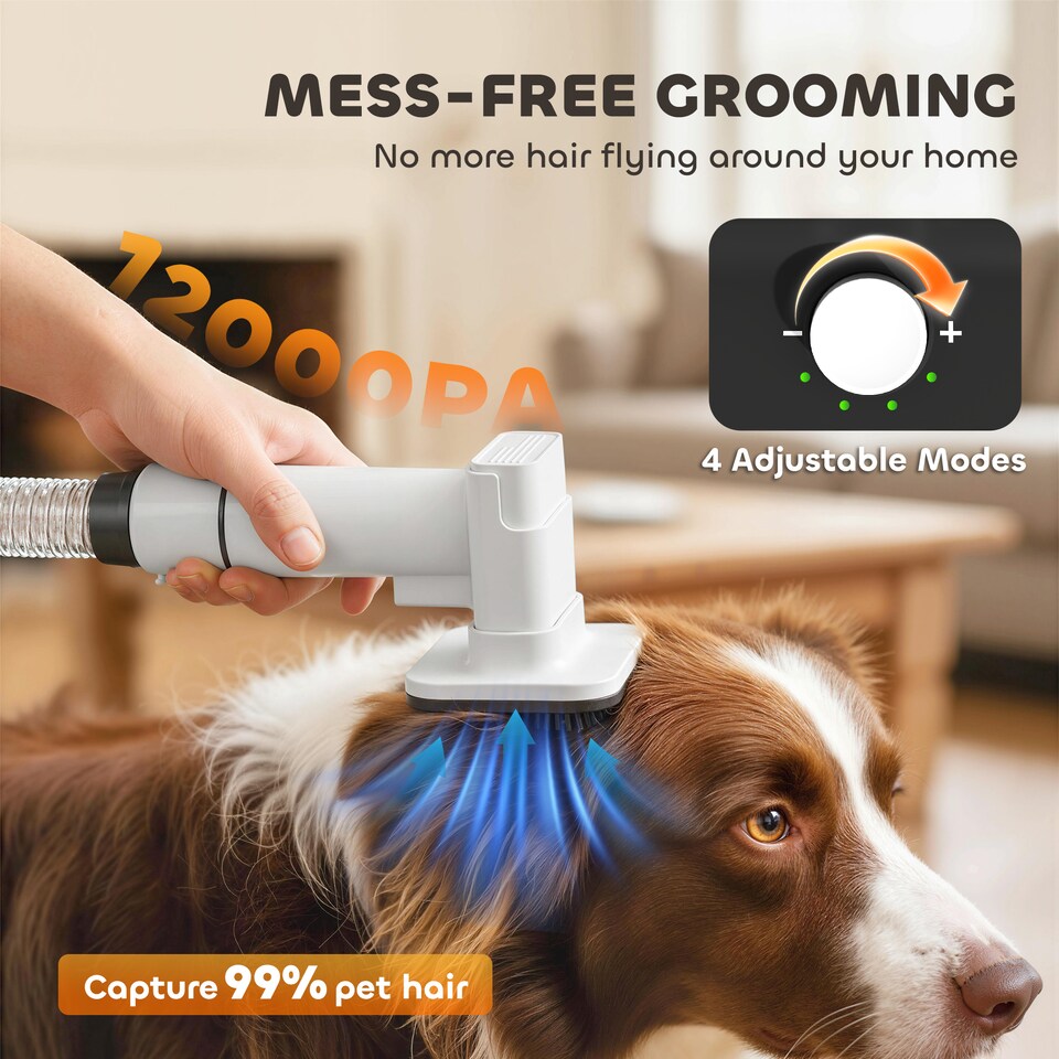 image 1 of PawHut 5 in 1 Dog Grooming Vacuum & Dog Dryer with Electric Clipper