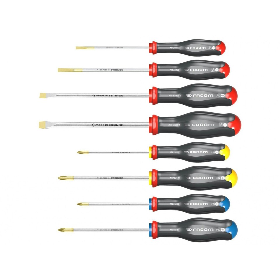Facom Protwist Screwdriver Set, 8 Piece - Multi Colour - One Size