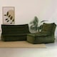 image 6 of icon Kota Velvet XL Bean Bag Sofa & Lounger Set Olive Green Bean Bag Chair Green